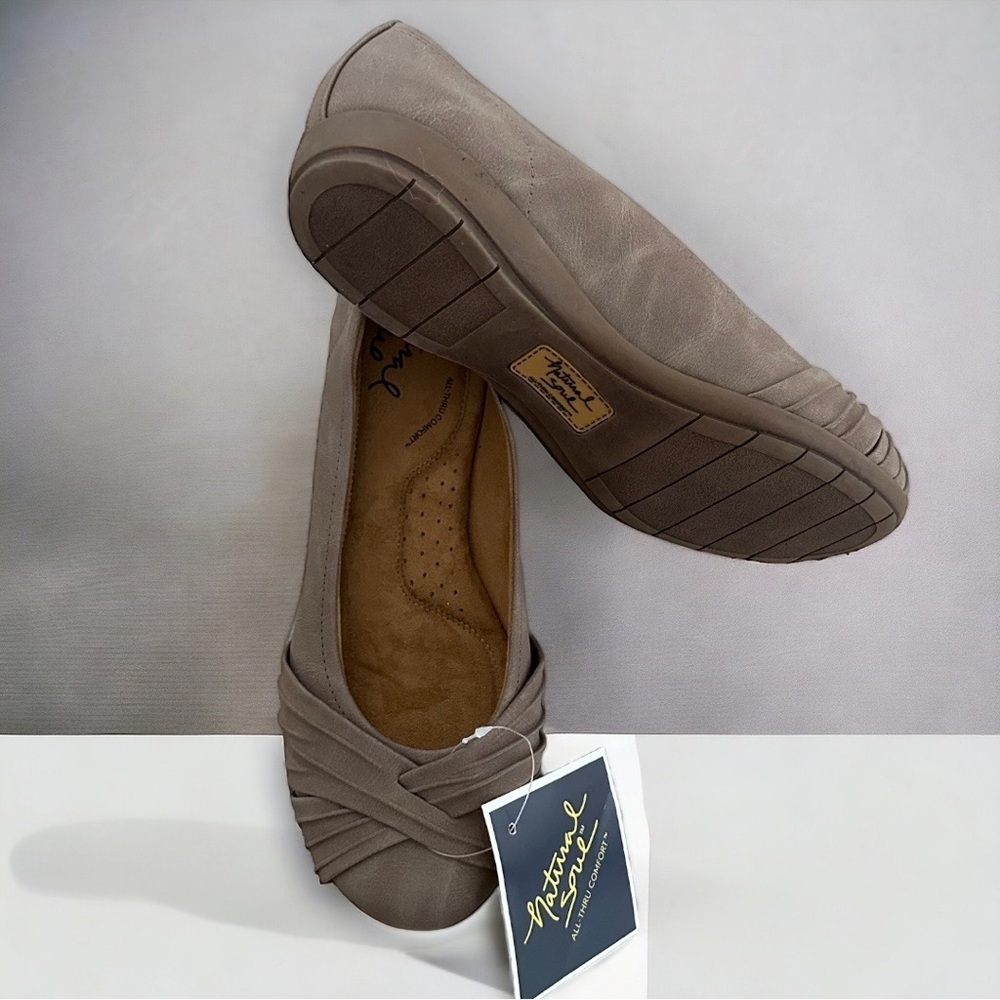 New Naturalizer Natural Soul “Girly” Faux Leather Skimmer Ballet Flats sz 8.5